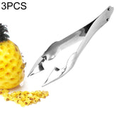 3 PCS Stainless Steel Non-slip Tip Open Blade Pineapple Clip Fruit Eye Digger, 13.5Ć3.5cm Stainless Steel Pattern, 13.5Ć3.5cm Endless Steel Nail